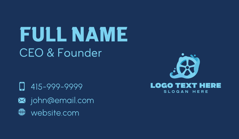 Water Tire Cleaning Business Card