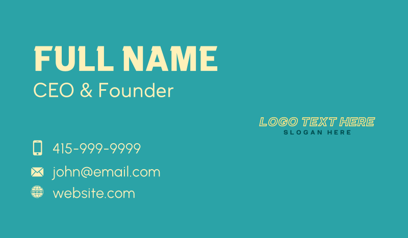 Creative Outlined Wordmark Business Card