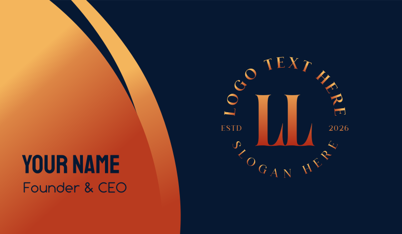 Unique Luxury Initial Business Card