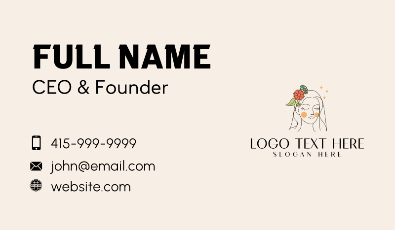 Woman Makeup Beauty Business Card