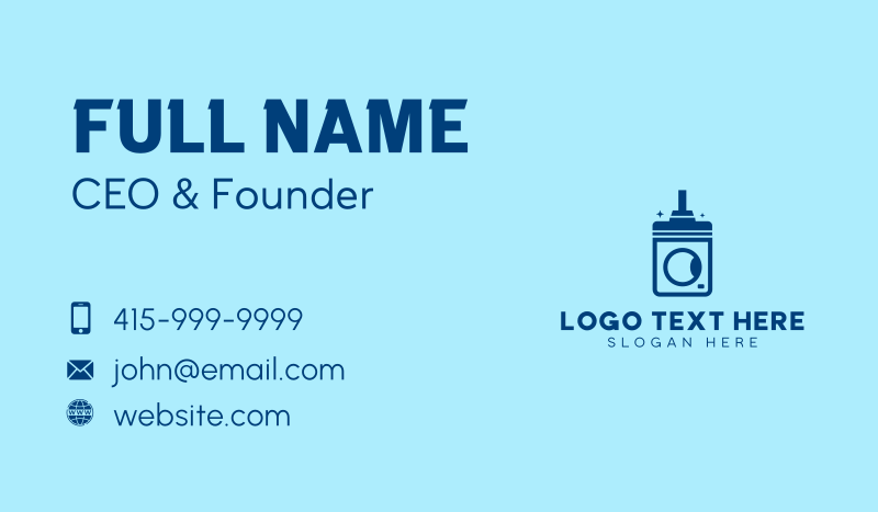 Clean Washing Machine Business Card