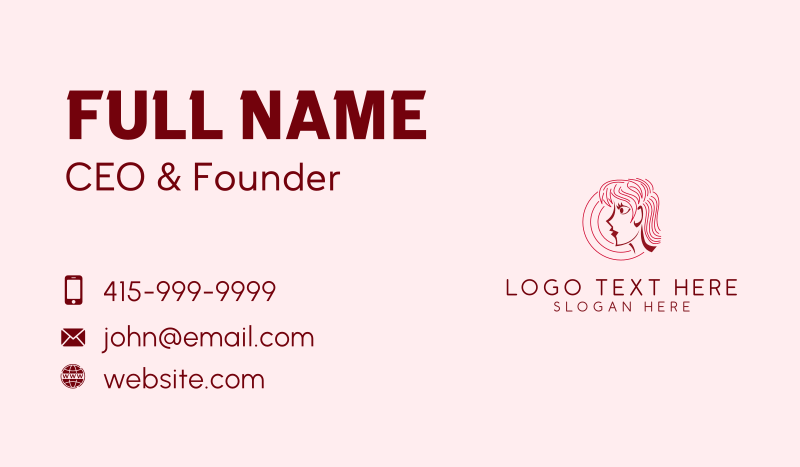 Surprised Woman Beauty Business Card