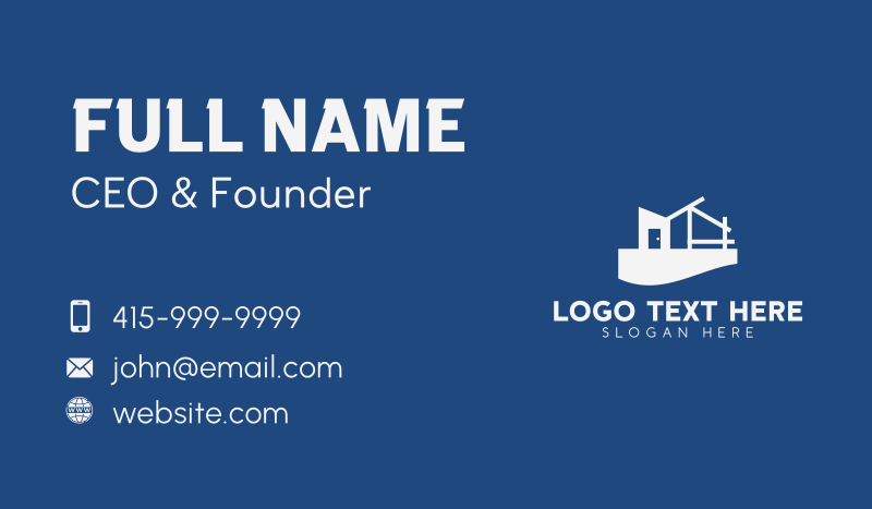 House Construction Site Business Card