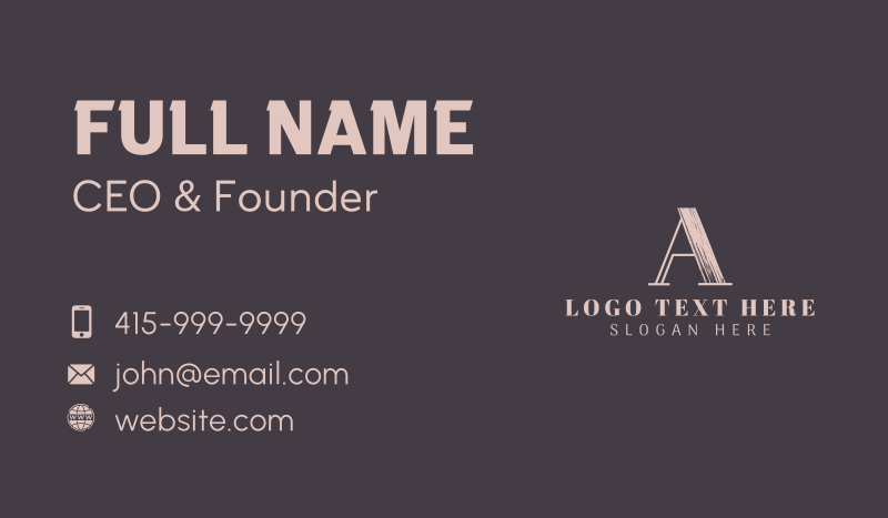 Creative Agency Letter A Business Card