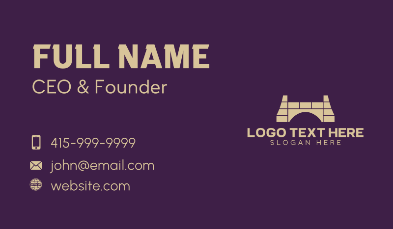 Bridge Construction Business Card