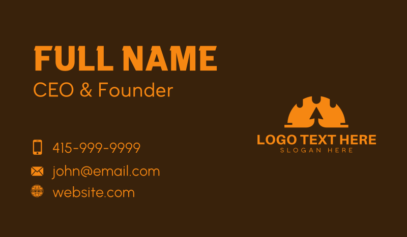 Arrow Construction Hat Business Card