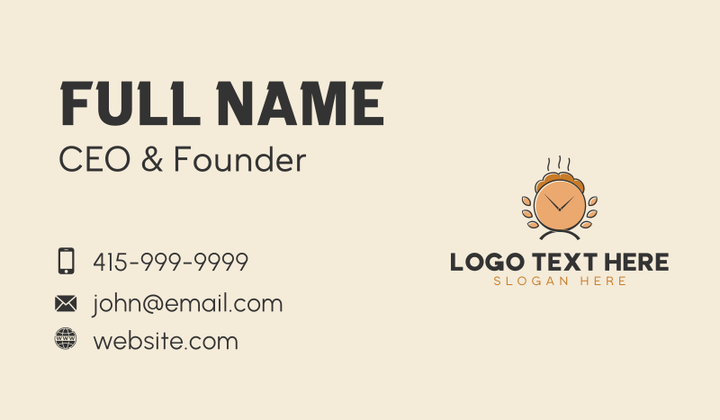 Bread Bakery Clock Business Card
